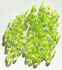 100 4mm Faceted Peridot AB Firepolish Beads